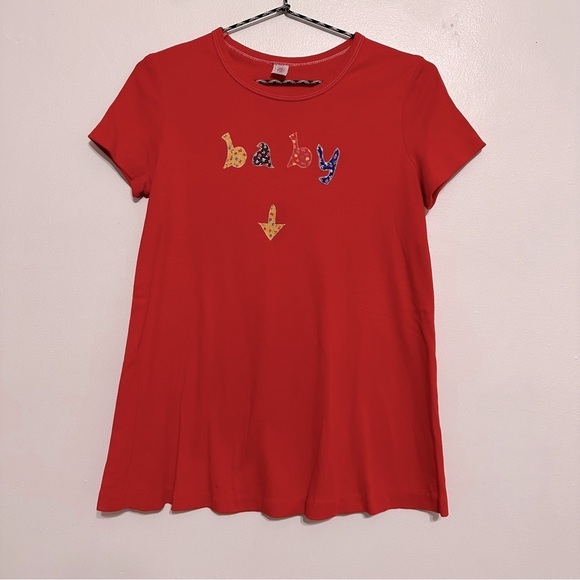 Vintage Baby Appliqué Maternity ILGWU Short Sleeve Tee - Picture 1 of 4